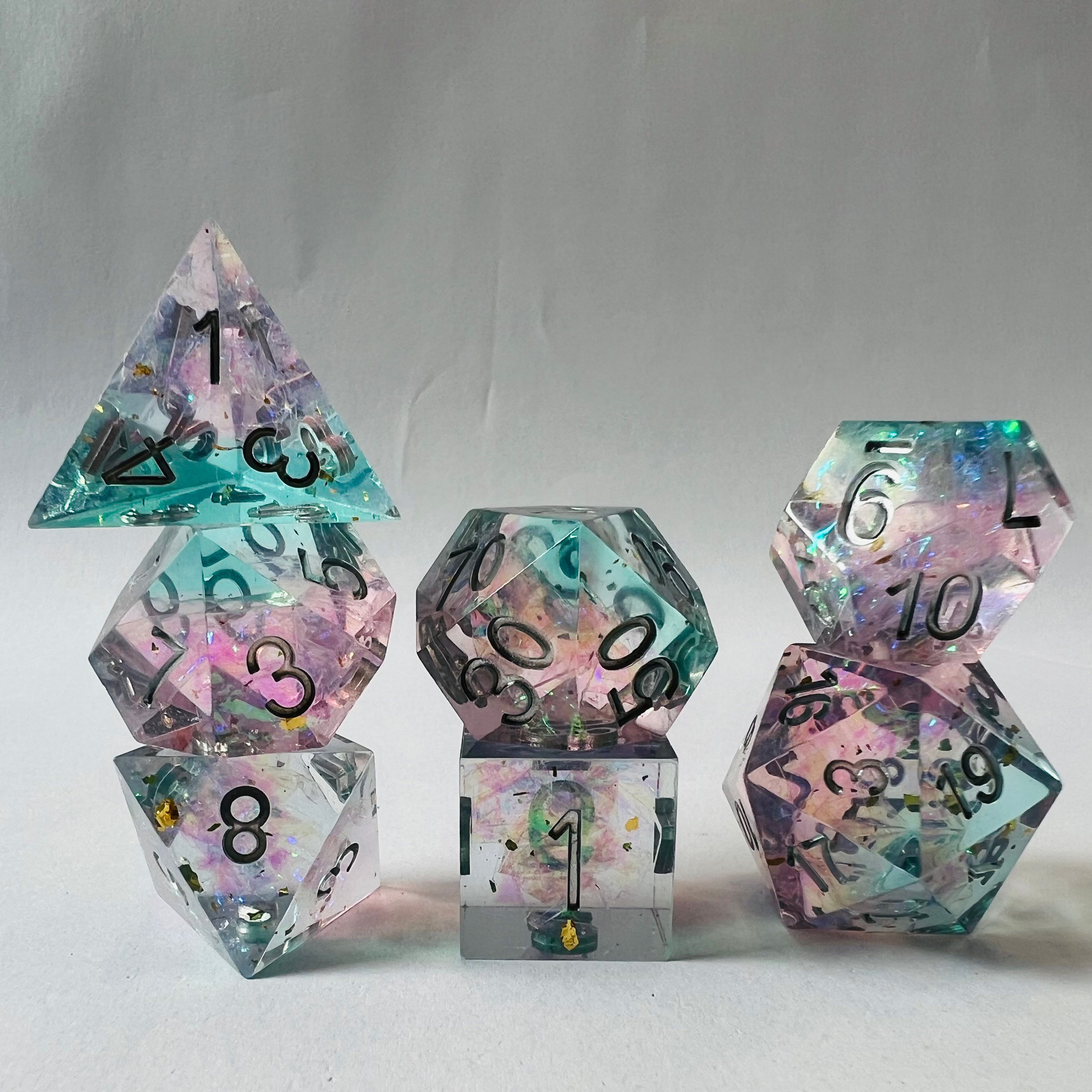 Polyhedral Polyhedron Board Or Card Games Role Playing Dungeons And Dragons Trpg Dnd Resin Cube Dice Set