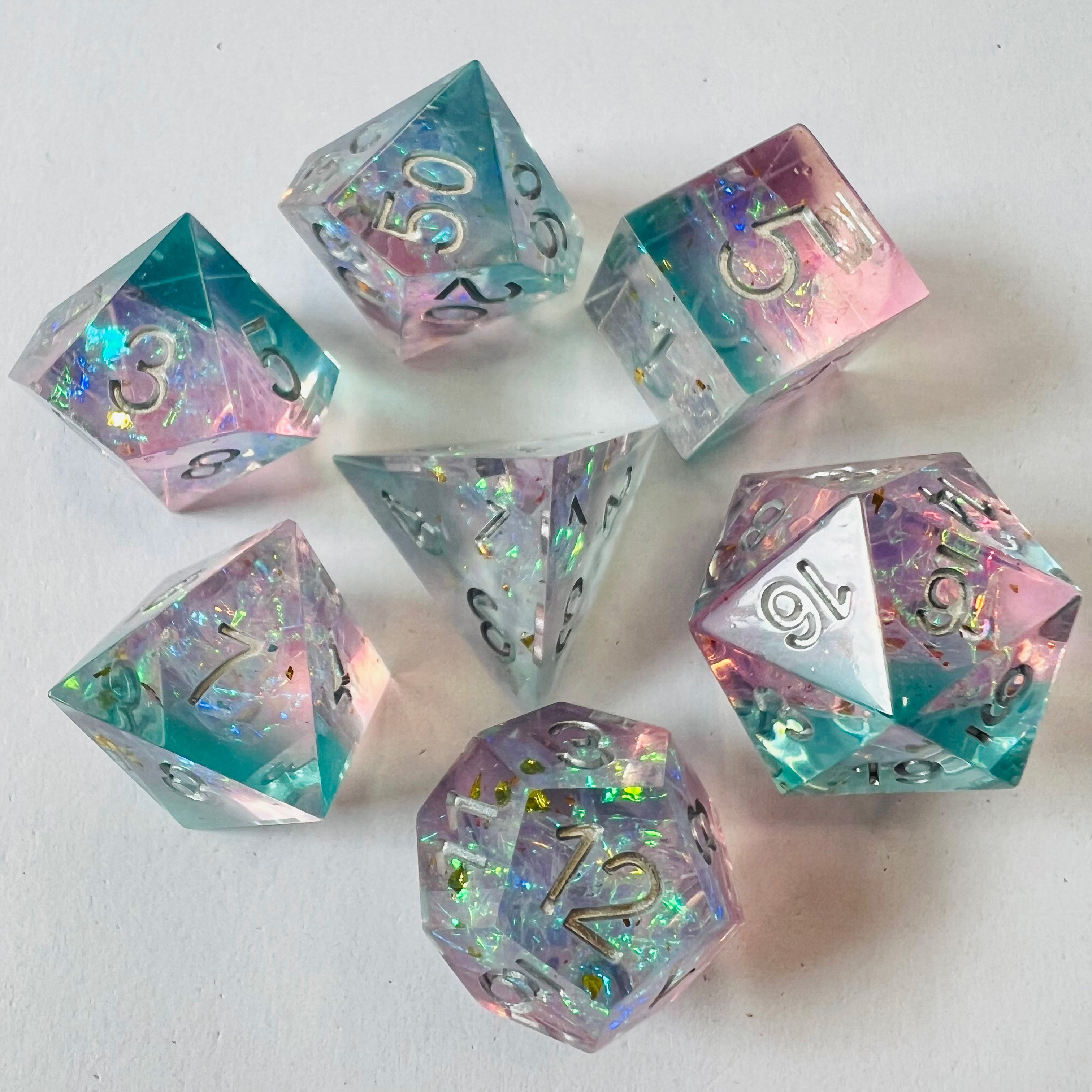 Polyhedral Polyhedron Board Or Card Games Role Playing Dungeons And Dragons Trpg Dnd Resin Cube Dice Set