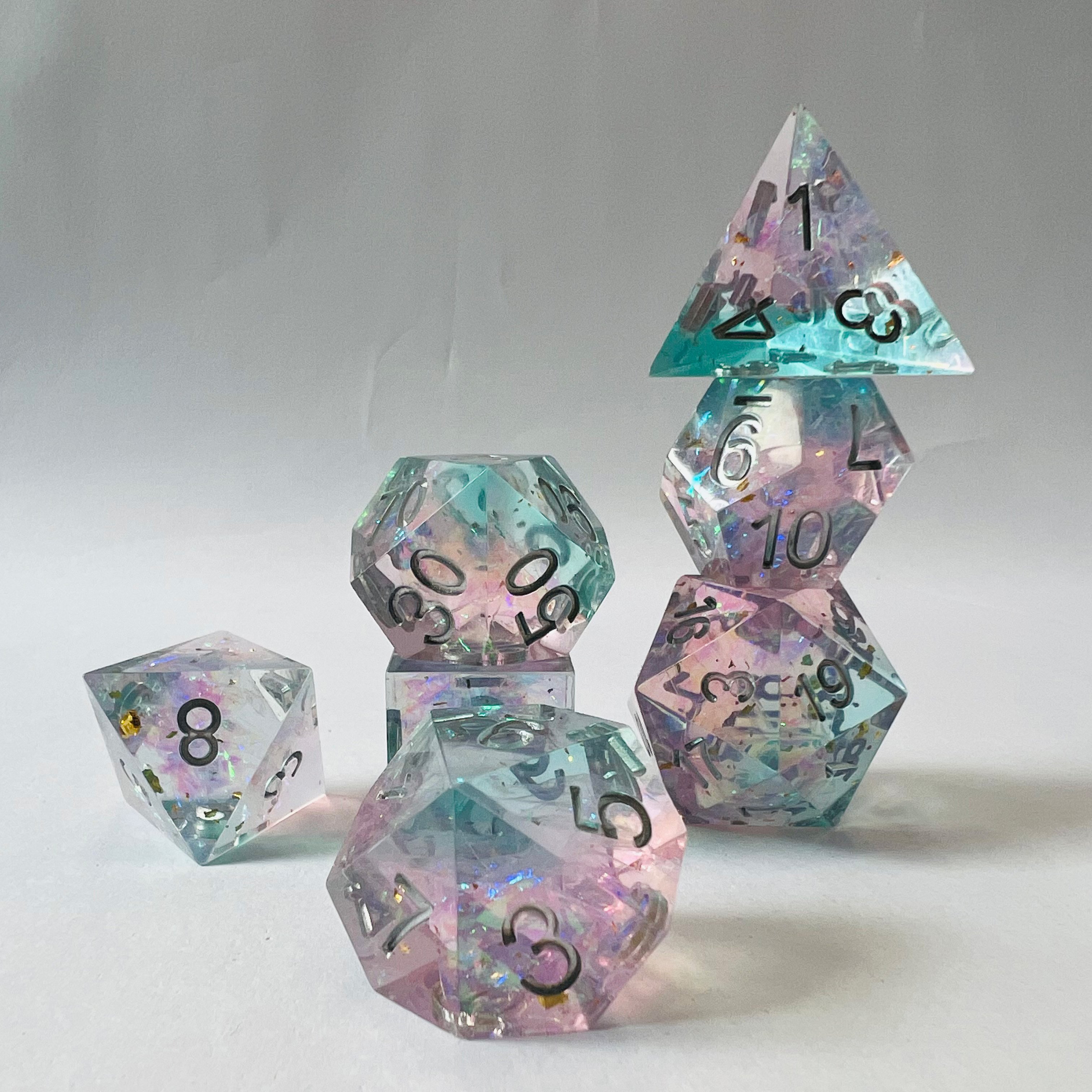 Polyhedral Polyhedron Board Or Card Games Role Playing Dungeons And Dragons Trpg Dnd Resin Cube Dice Set