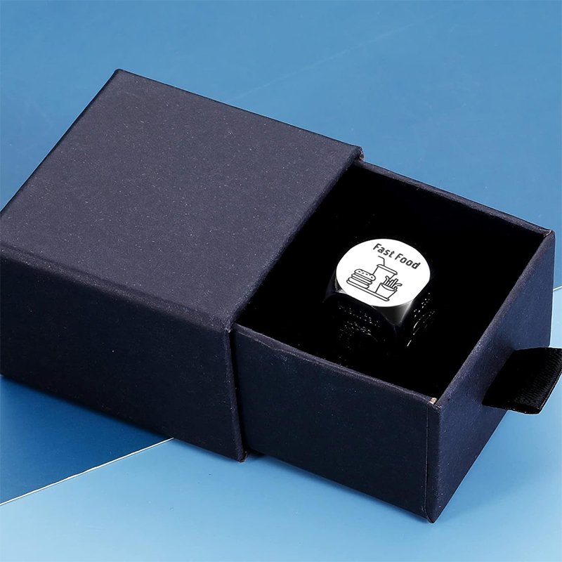 Exclusive Customized Metal 6 Sided Food Decision Dice Decision Maker Valentine's Day Date Night Dice Single Gourmet 6 Sided Dice