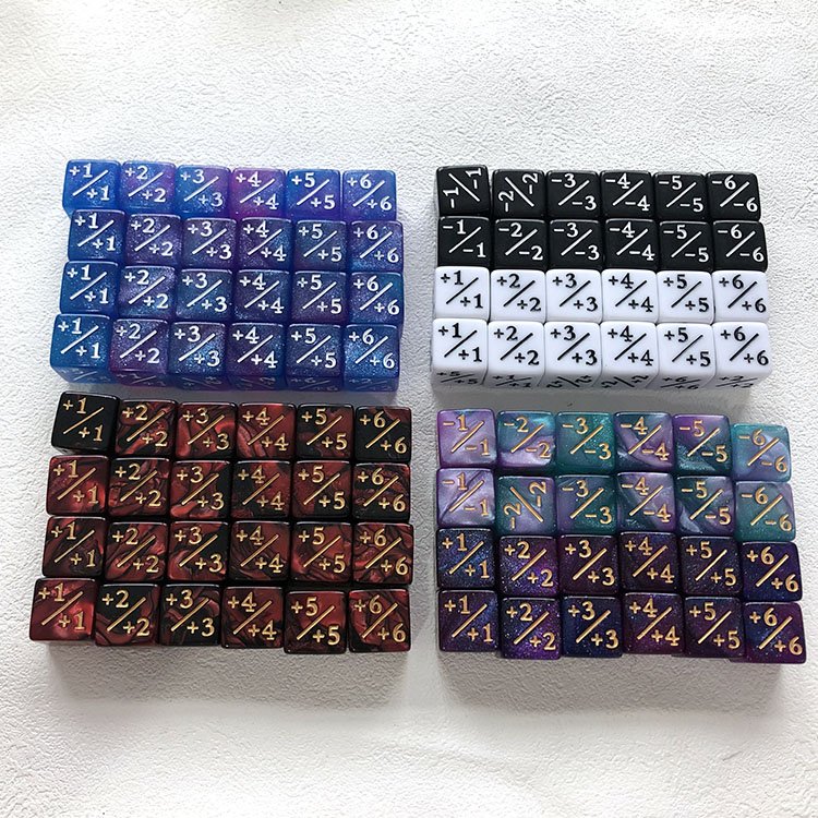 Factory Wholesale Positive/Negative D6 Dice Set Acrylic Color Magic The Game Counter Dice