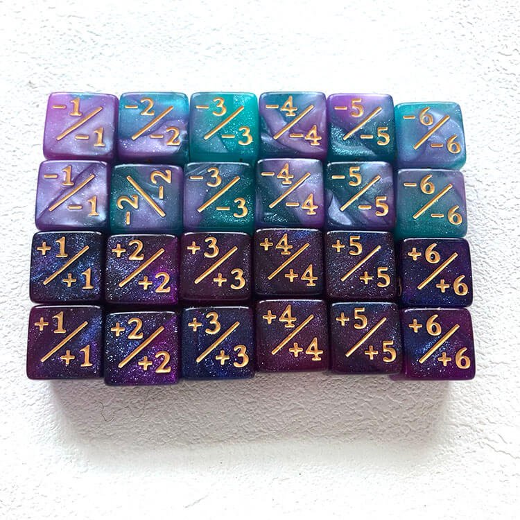 Factory Wholesale Positive/Negative D6 Dice Set Acrylic Color Magic The Game Counter Dice