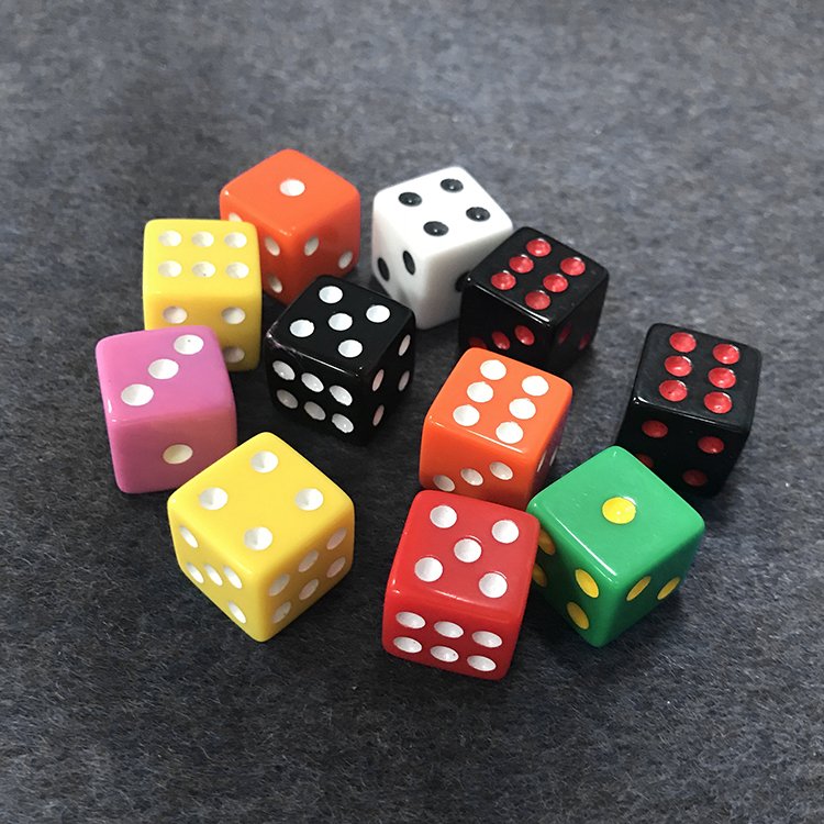 Custom 16mm d20 custom square plastic dice board game casino accessories polyhedral