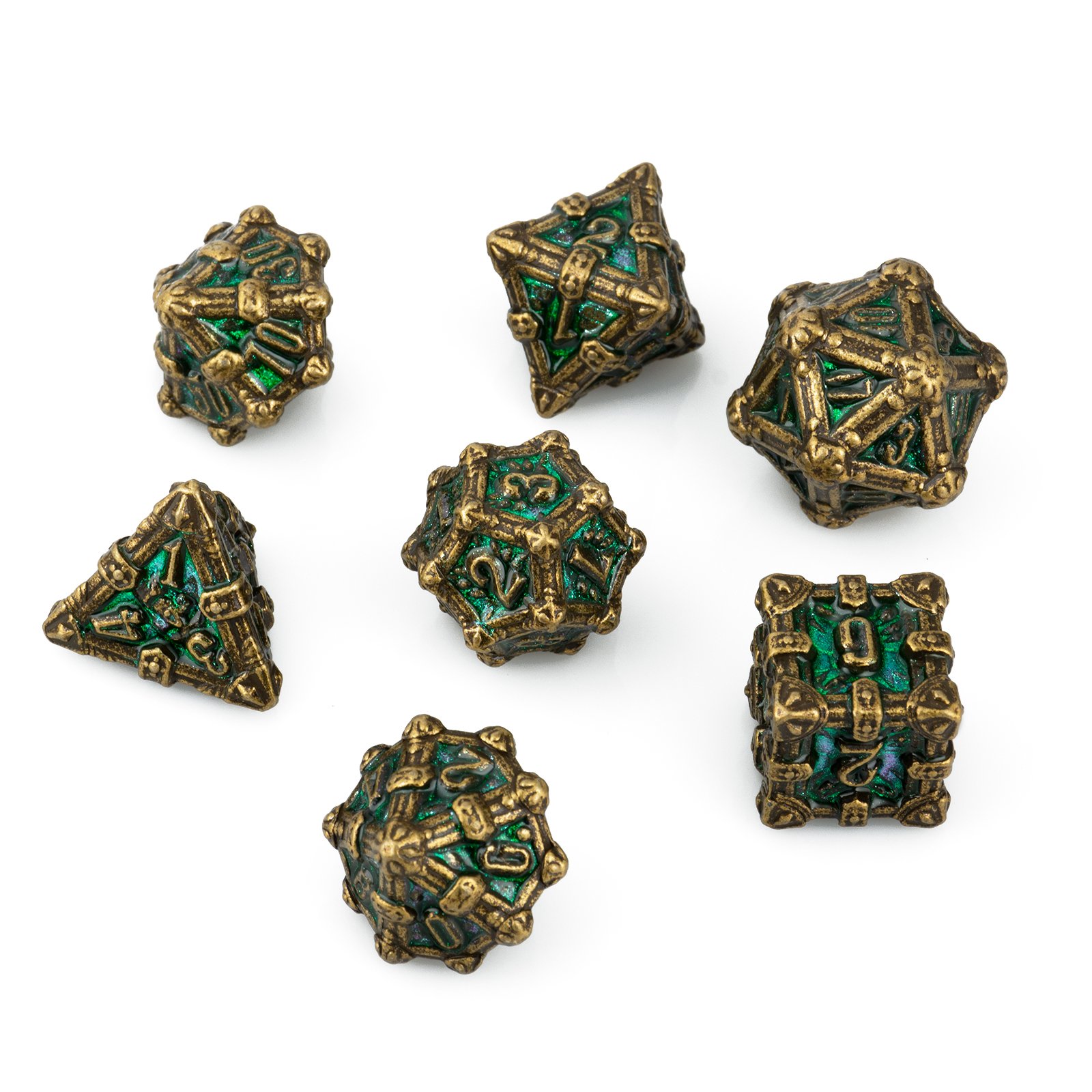 Factory Wholesale custom polyhedral RPG and D&D polyhedral solid Metal Dice Set for board game