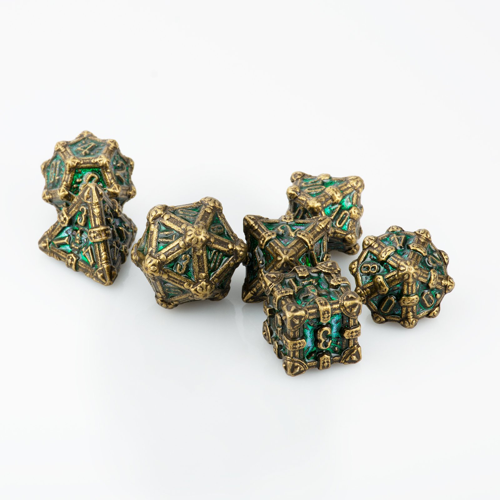 Factory Wholesale custom polyhedral RPG and D&D polyhedral solid Metal Dice Set for board game