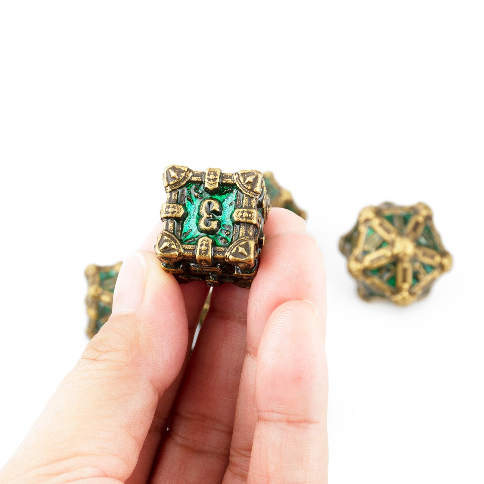 Factory Wholesale custom polyhedral RPG and D&D polyhedral solid Metal Dice Set for board game