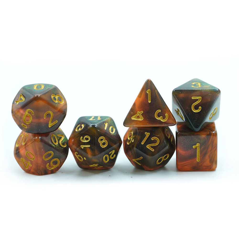 Yushun dice games resin dice polyhedral dungeon & dragon Roll Dice dnd dice set Green&Purple Dice