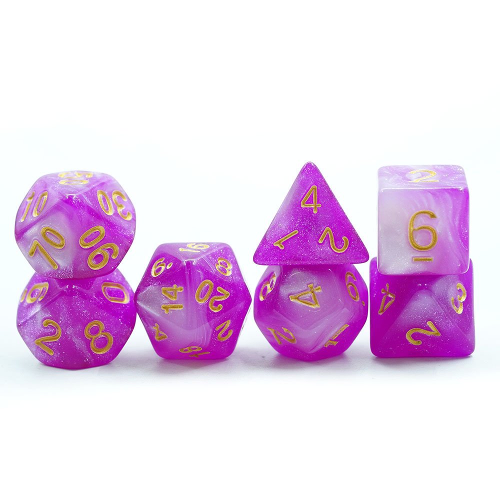Yushun dice games resin dice polyhedral dungeon & dragon Roll Dice dnd dice set Green&Purple Dice