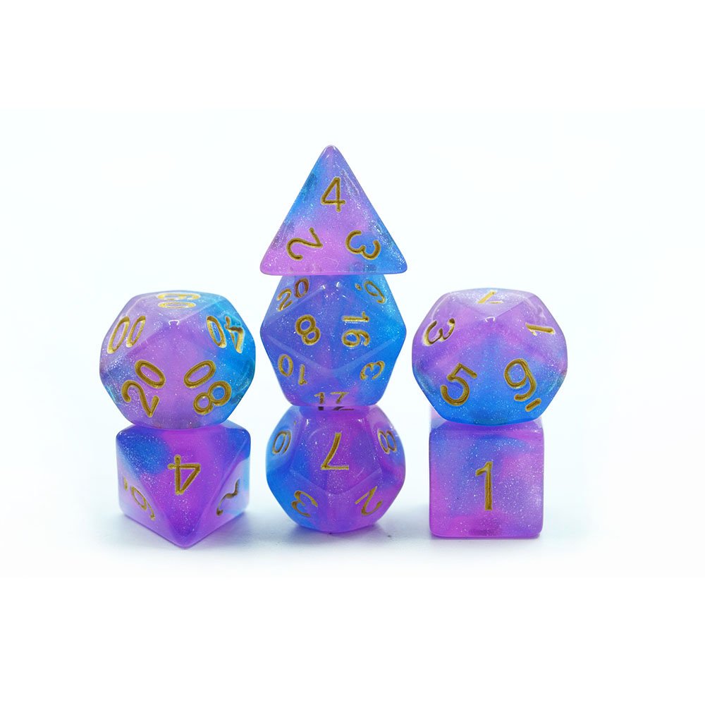 Yushun dice games resin dice polyhedral dungeon & dragon Roll Dice dnd dice set Green&Purple Dice