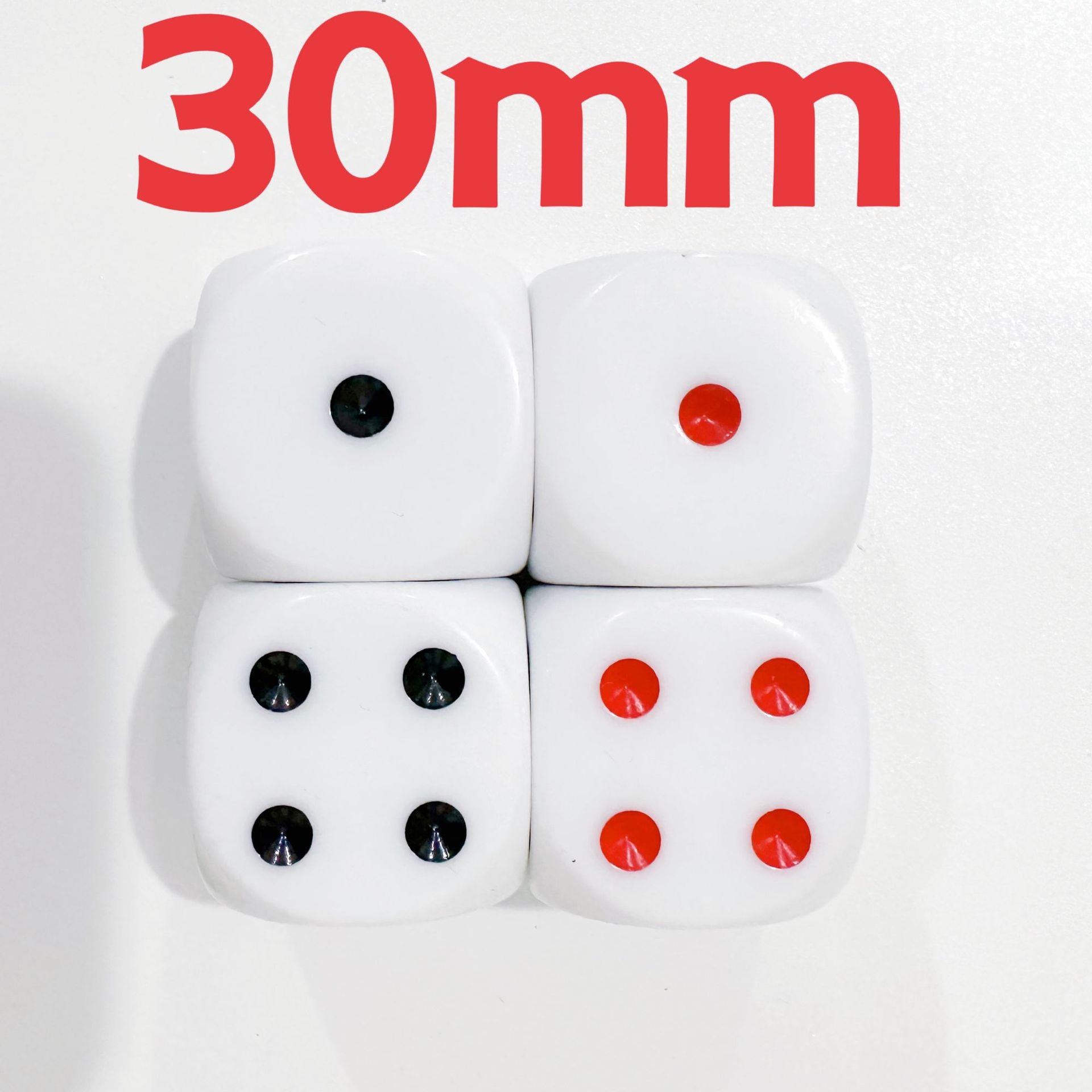 Acrylic dice 30mm extra large white dice game props D6 dice wholesale