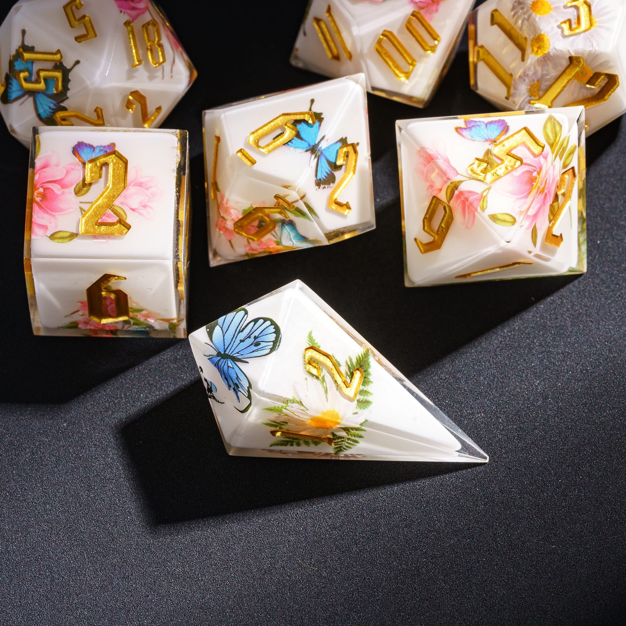 Udixi custom Polyhedron resin dice rpg set Sharp Edge dungeons and dragons Random casing board games dice