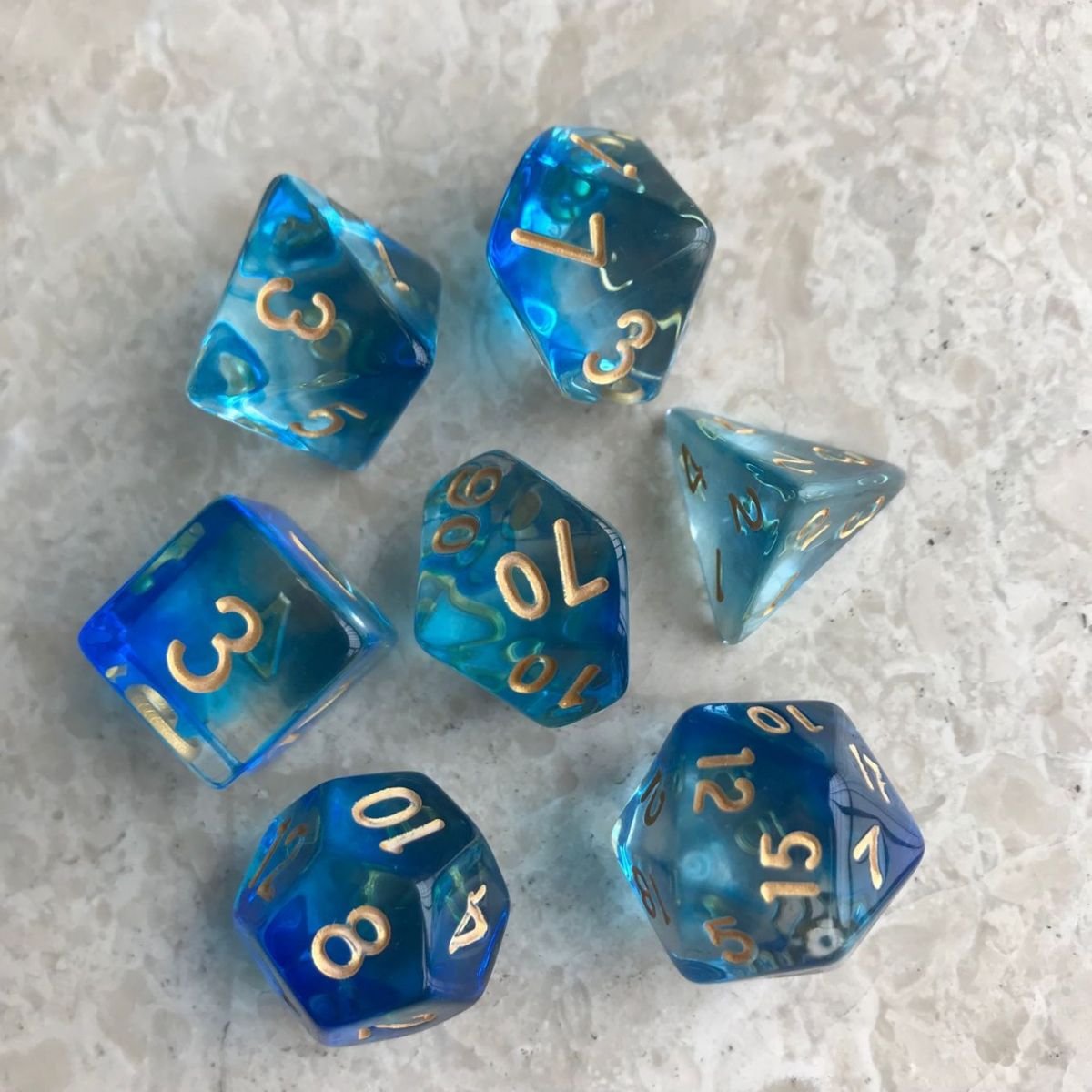 New Design Two color transparent clear Acrylic RPG d&d Dungeons and Dragons Plastic black dnd dice set