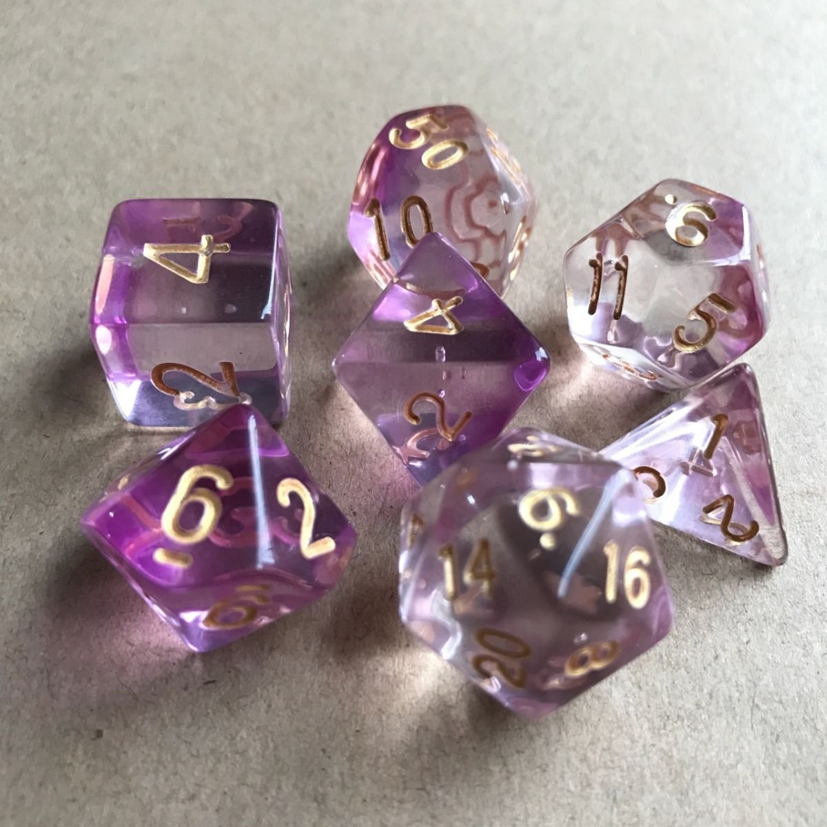 New Design Two color transparent clear Acrylic RPG d&d Dungeons and Dragons Plastic black dnd dice set