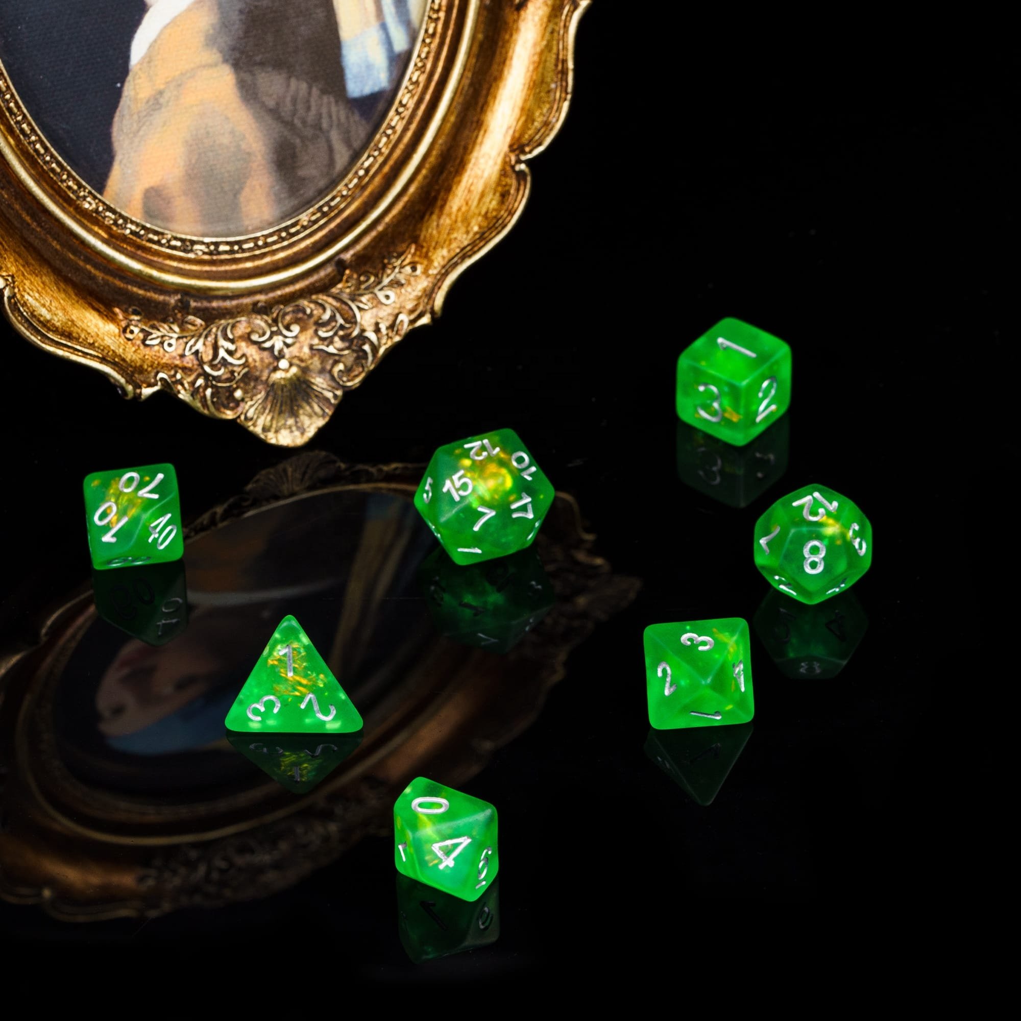 Udixi custom polyhedral Frosted Candy Paper Dungeons and Dragons dnd rpg board game resin Dice Set