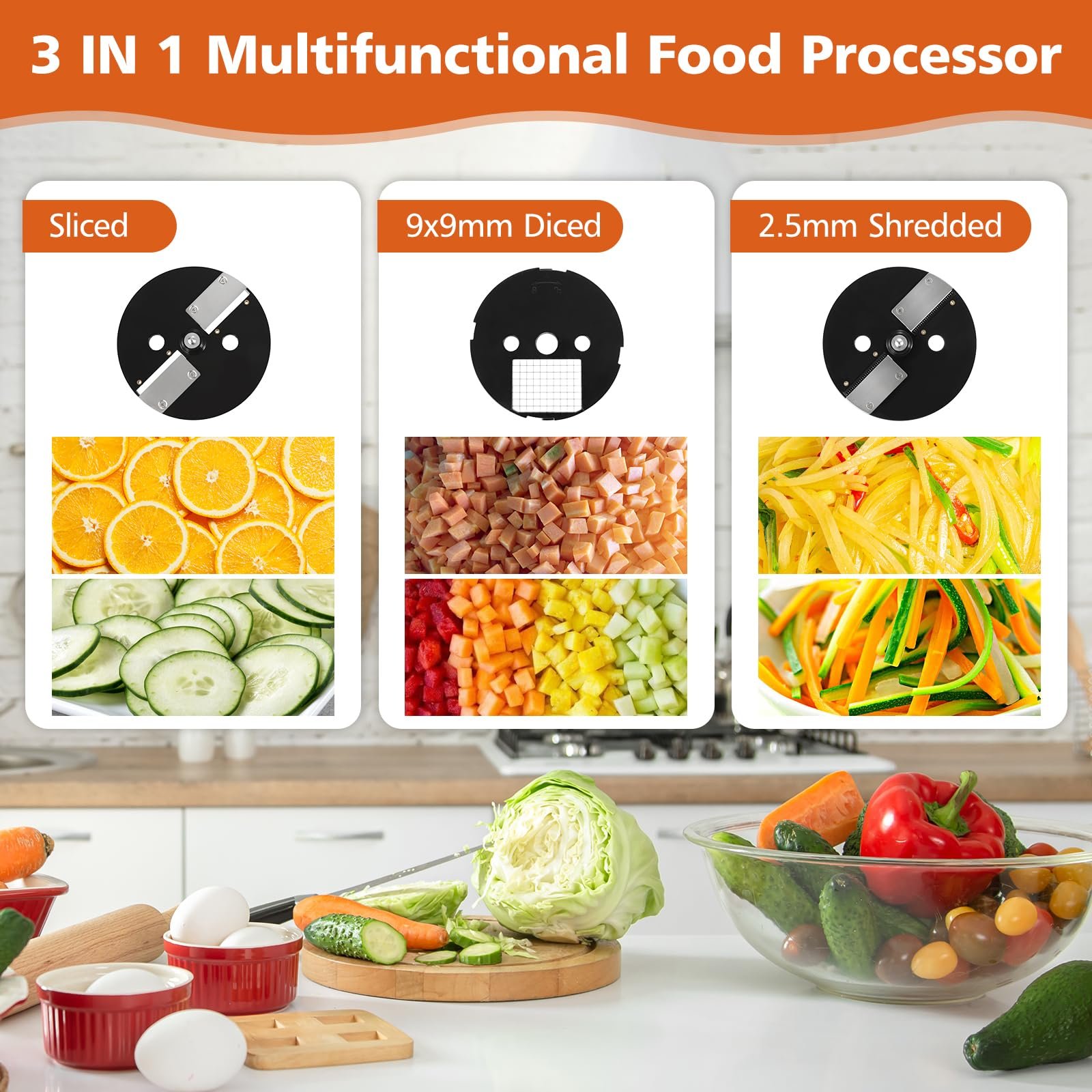 3 in 1 Vegetable Dicing Machine 2.5 mm Plastic Shredding Slicing Machine for Diced Tomatoes Cube Electric Garlic Cutter
