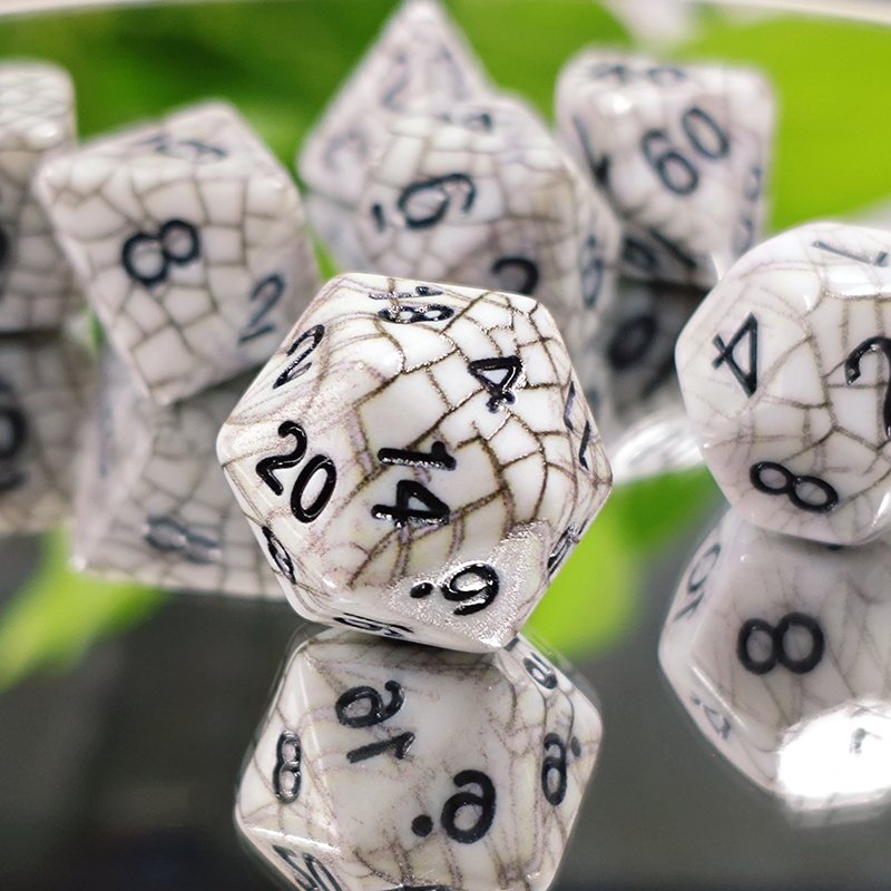 Polyhedral DnD Web dice Set dice Black Color Dice 7pcs Set for DND