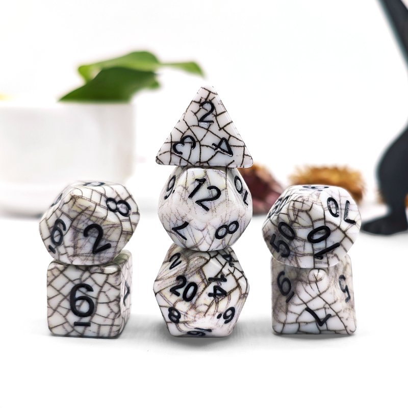 Polyhedral DnD Web dice Set dice Black Color Dice 7pcs Set for DND