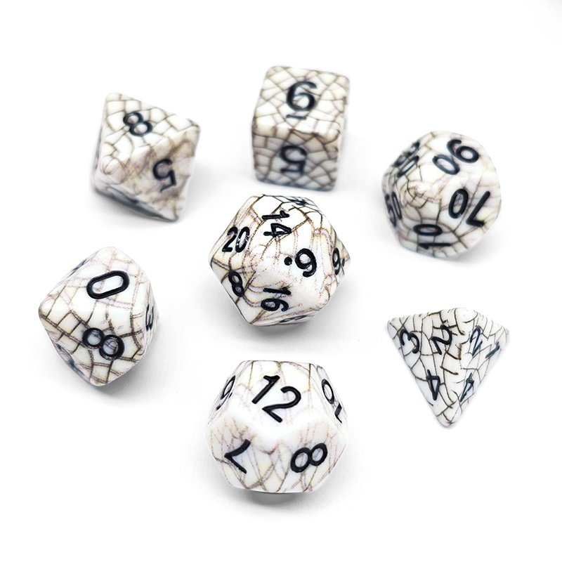 Polyhedral DnD Web dice Set dice Black Color Dice 7pcs Set for DND