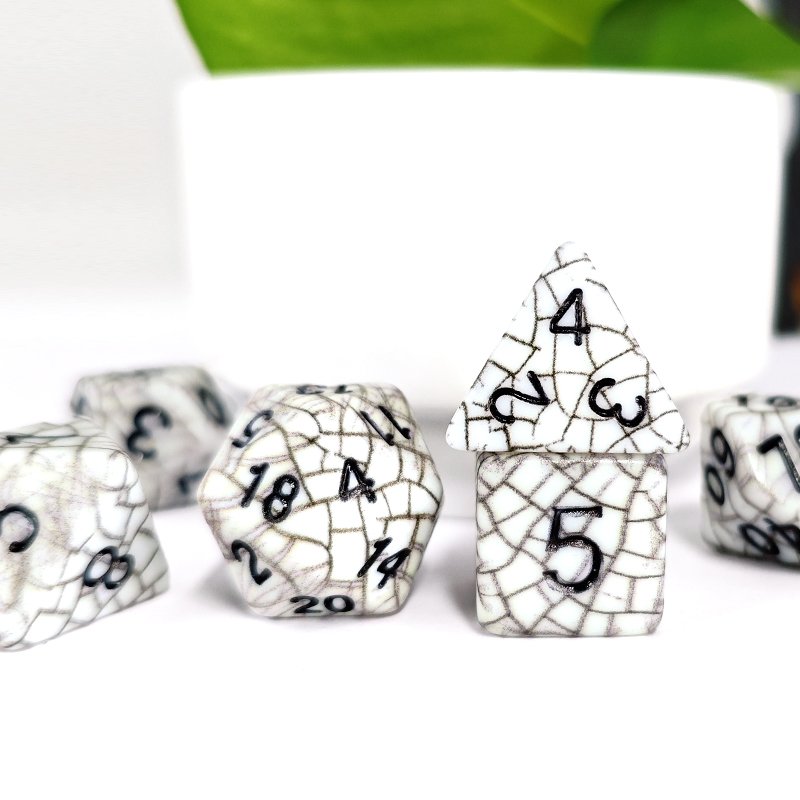 Polyhedral DnD Web dice Set dice Black Color Dice 7pcs Set for DND