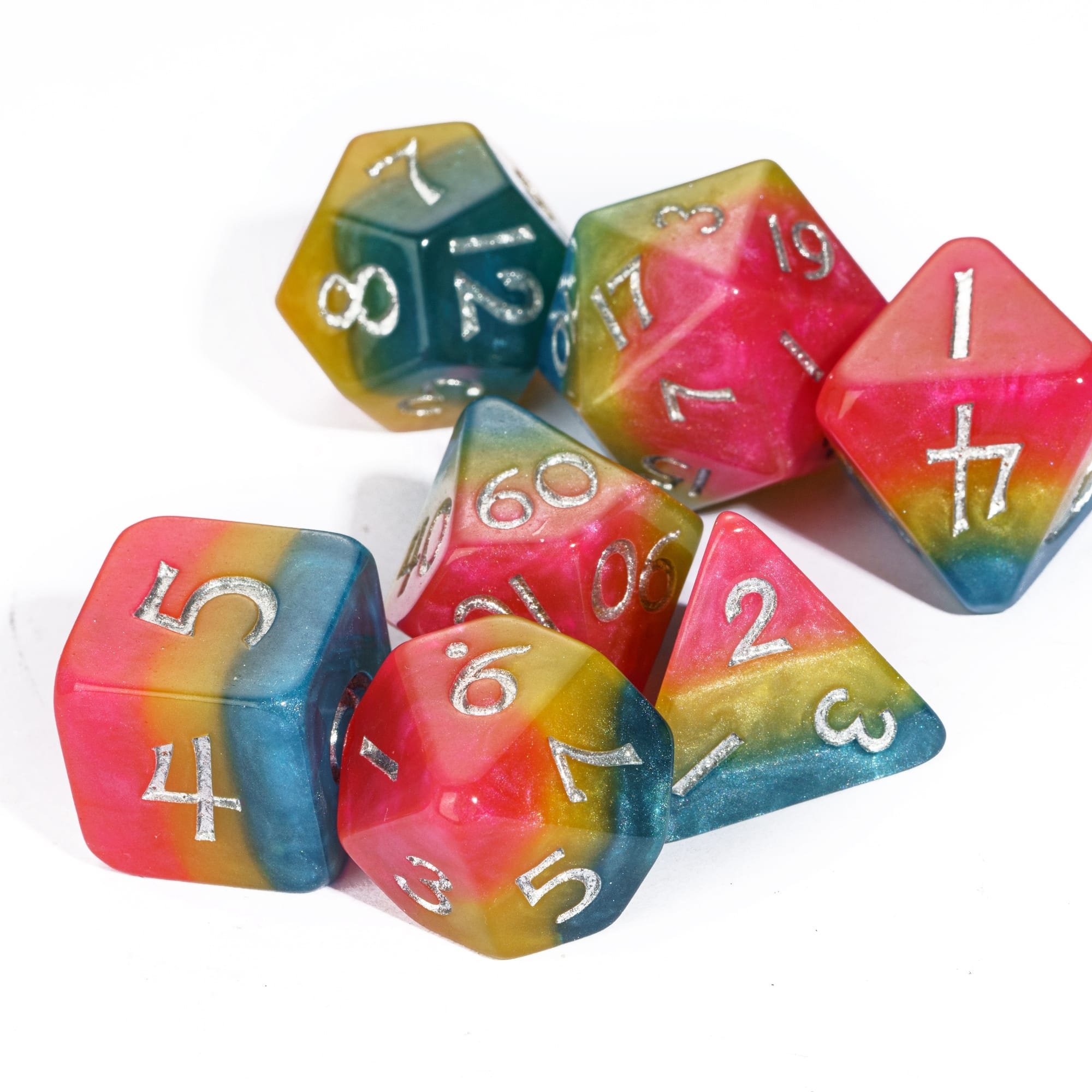 Udixi PRIDE FLAGS Corner Cut Dice Dungeons and Dragons DND role-playing game RPG board game Dice Set