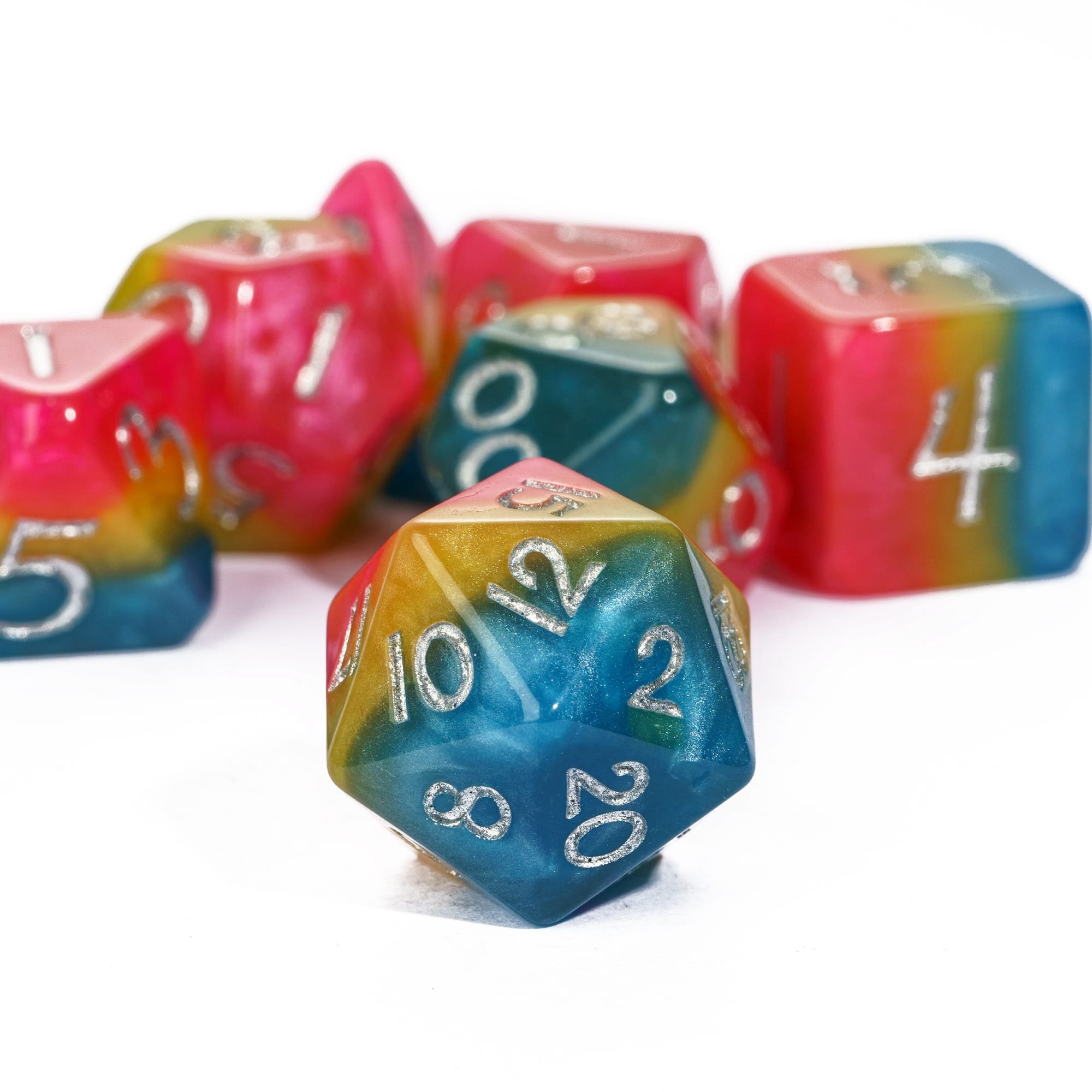 Udixi PRIDE FLAGS Corner Cut Dice Dungeons and Dragons DND role-playing game RPG board game Dice Set