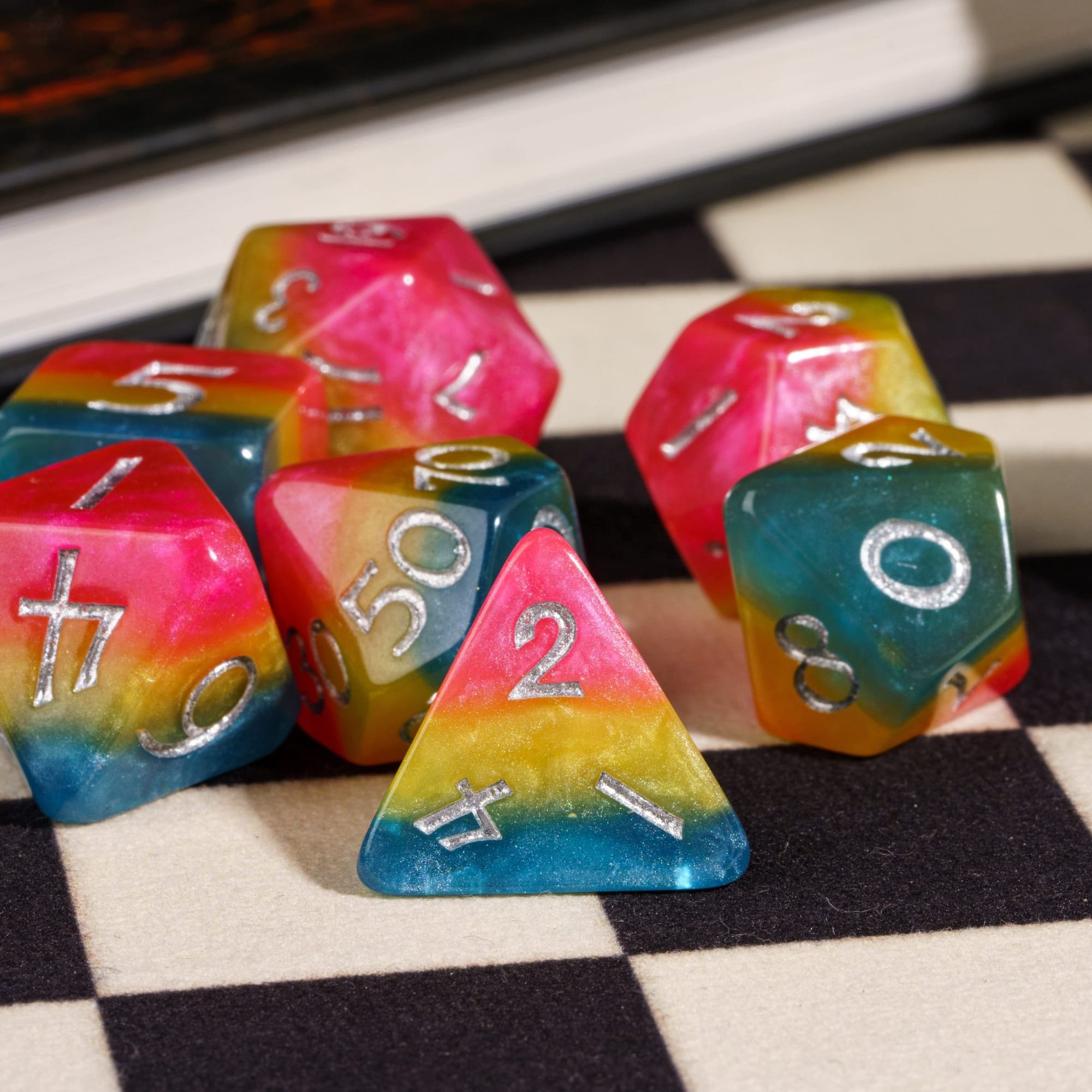 Udixi PRIDE FLAGS Corner Cut Dice Dungeons and Dragons DND role-playing game RPG board game Dice Set