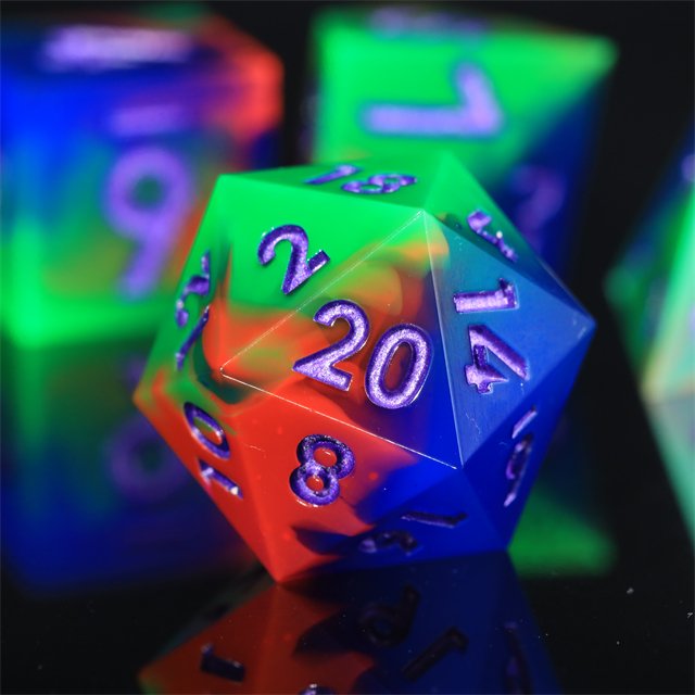 Mini Planet Dragon and Dungeon Custom dnd Dice Resin Polyhedral DND 7pcs Set Sharp Edges Dice RPG board role-playing games Dice