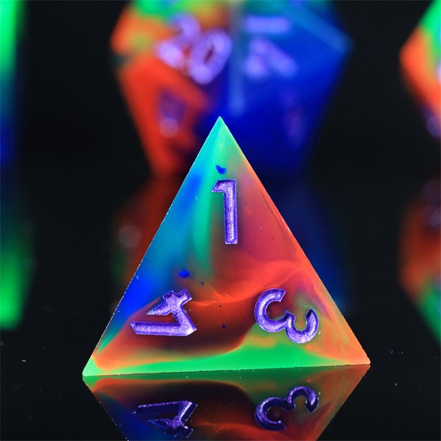 Mini Planet Dragon and Dungeon Custom dnd Dice Resin Polyhedral DND 7pcs Set Sharp Edges Dice RPG board role-playing games Dice