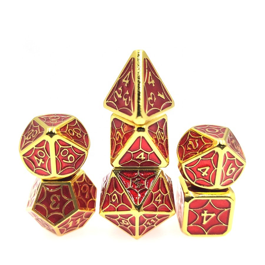 DND Dice Sets 7PCS Dungeons and Dragons Dice with Pouch D&D Pole Playing Games Dice Set Polyhedral Metal Square Game Colorful