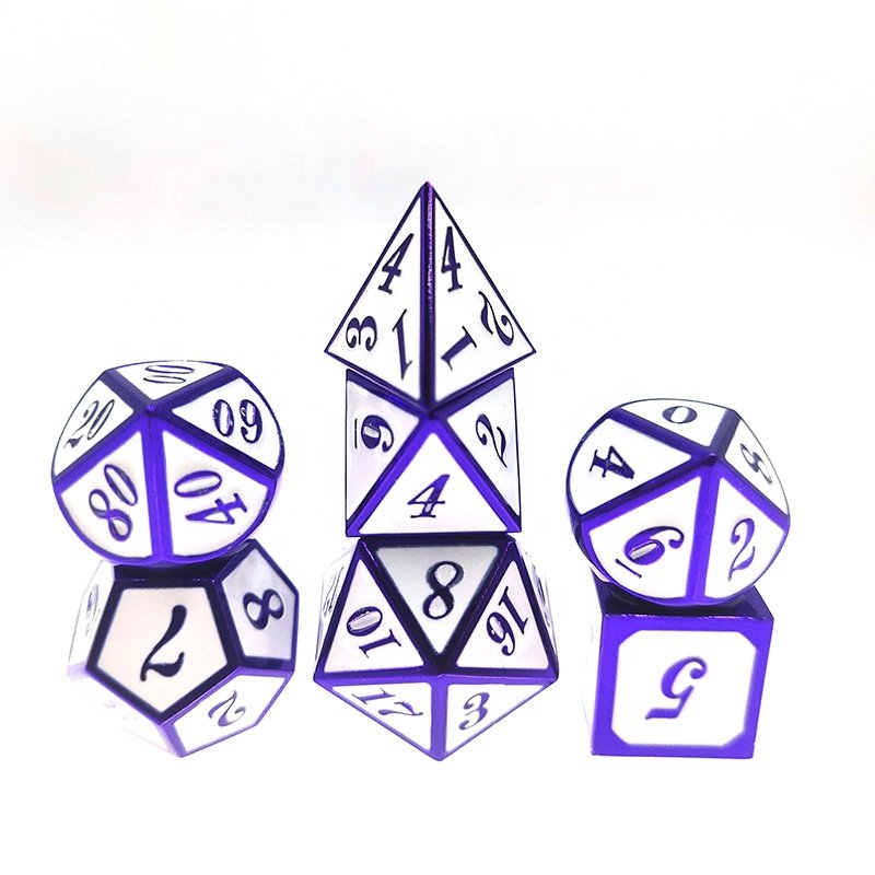 DND Dice Sets 7PCS Dungeons and Dragons Dice with Pouch D&D Pole Playing Games Dice Set Polyhedral Metal Square Game Colorful