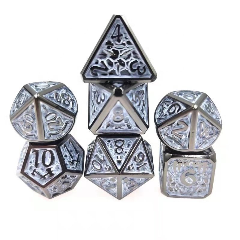 DND Dice Sets 7PCS Dungeons and Dragons Dice with Pouch D&D Pole Playing Games Dice Set Polyhedral Metal Square Game Colorful