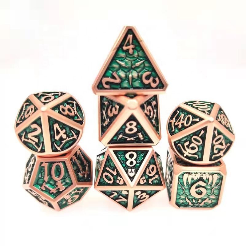 DND Dice Sets 7PCS Dungeons and Dragons Dice with Pouch D&D Pole Playing Games Dice Set Polyhedral Metal Square Game Colorful