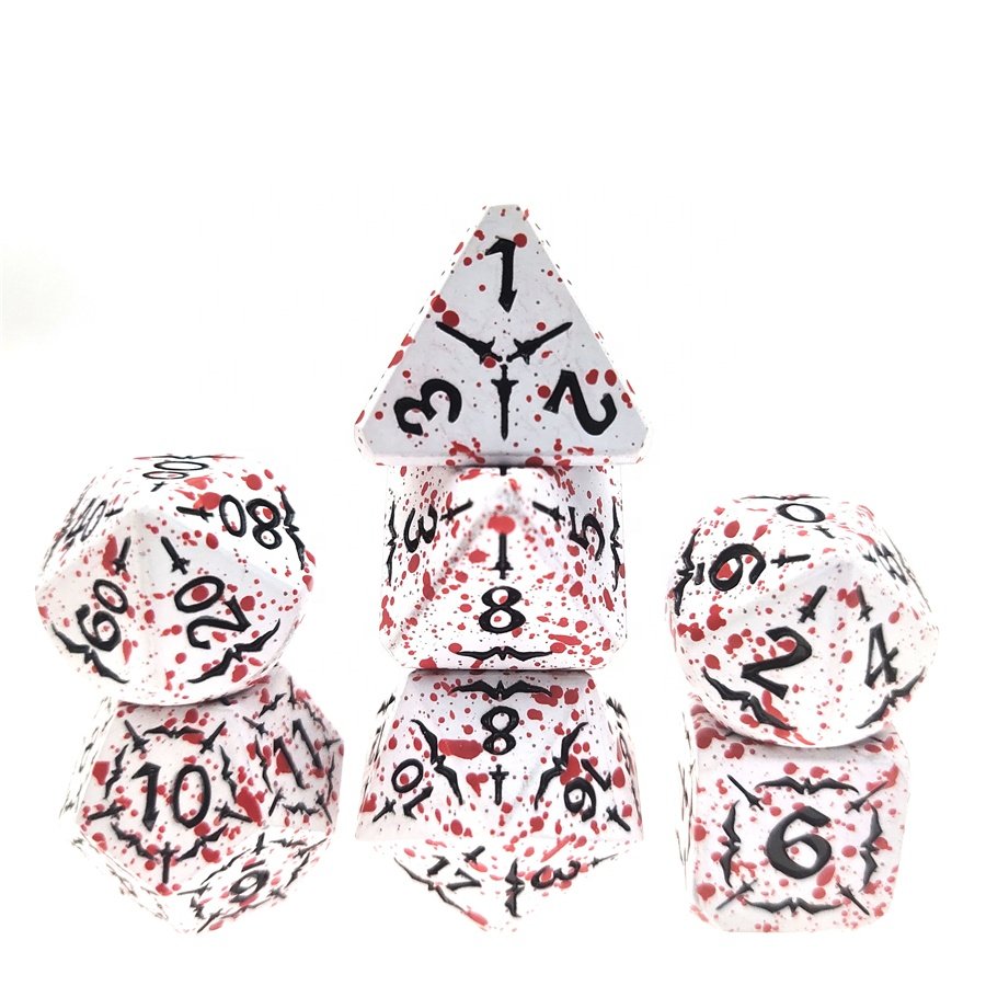 DND Dice Sets 7PCS Dungeons and Dragons Dice with Pouch D&D Pole Playing Games Dice Set Polyhedral Metal Square Game Colorful