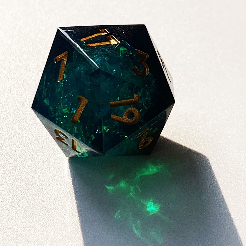 Dnd Polyhedral Customized Logo Dice Rpg Die Set Resin Sharp-edgedDungeons And Dragons Dice Set