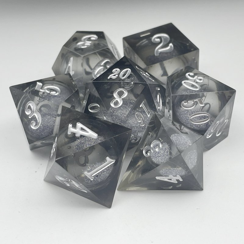 Pure handmade DND resin polyhedral dice Moveable Longan dice Dungeons & Dragons logo can be customized