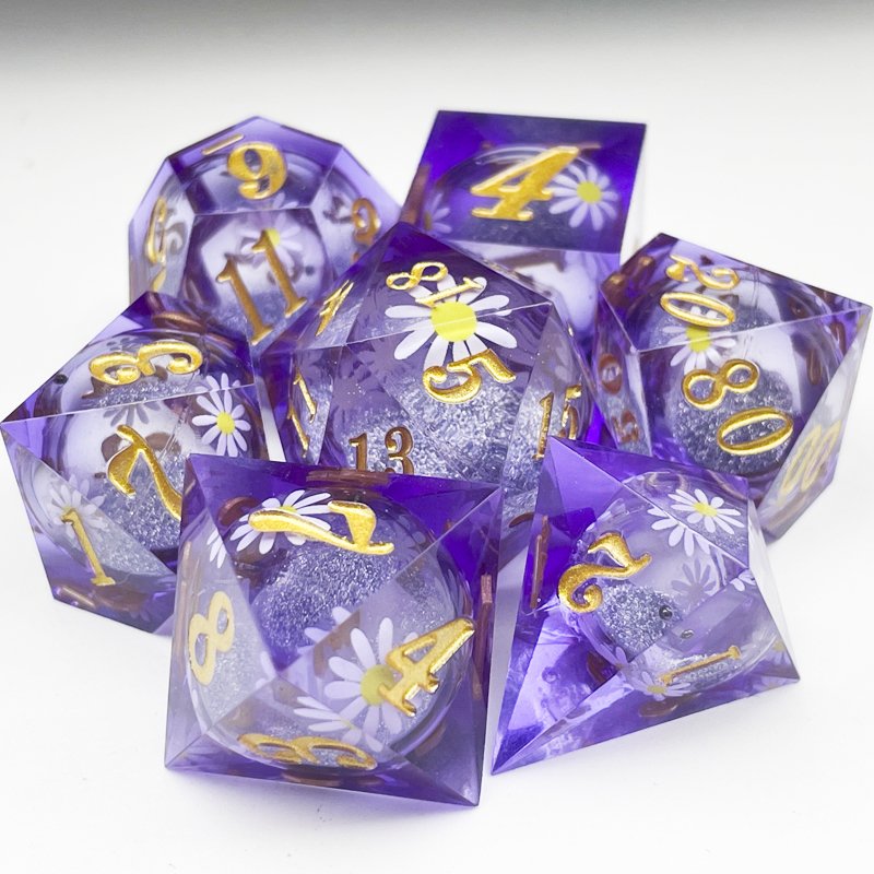Pure handmade DND resin polyhedral dice Moveable Longan dice Dungeons & Dragons logo can be customized
