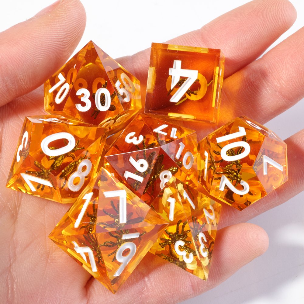 MINI PLANET Handmade DND Dice Set Mosquito Polyhedral Dice TRPG Dungeons&Dragons Game Wholesale Custom Resin DND Dice Sets