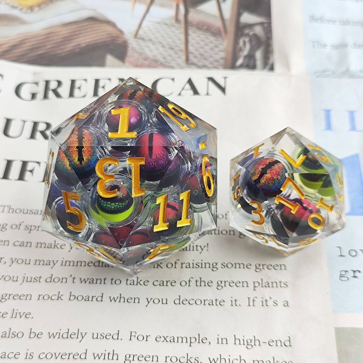 Dungeons Dragons D20 TRPG Board Game Accessory 55MM Resin Acrylic Longans Dice 16MM Giant Quicksand Single Large Size Metal Base