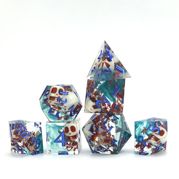 Wholesale Sharp Resin Skull Dice Set Custom Logo For Free