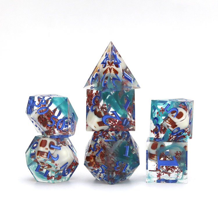 Wholesale Sharp Resin Skull Dice Set Custom Logo For Free