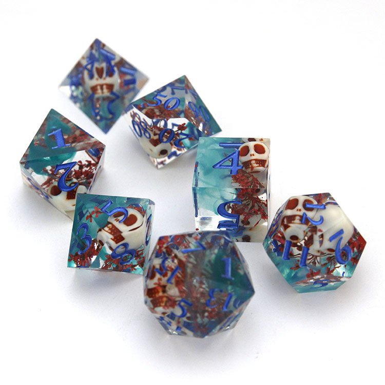 Wholesale Sharp Resin Skull Dice Set Custom Logo For Free