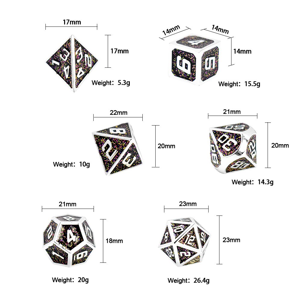 Hot Sale Customized rpg dnd Games Polyhedral metal Dice Set