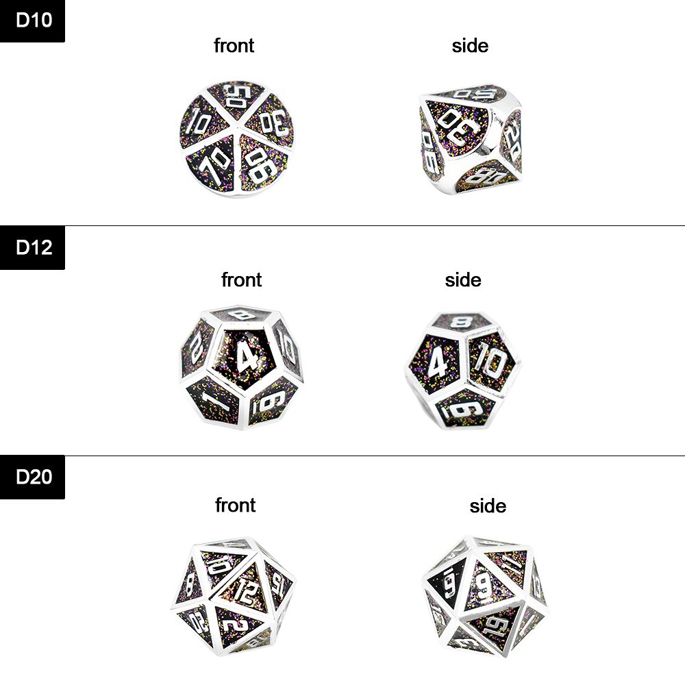 Hot Sale Customized rpg dnd Games Polyhedral metal Dice Set