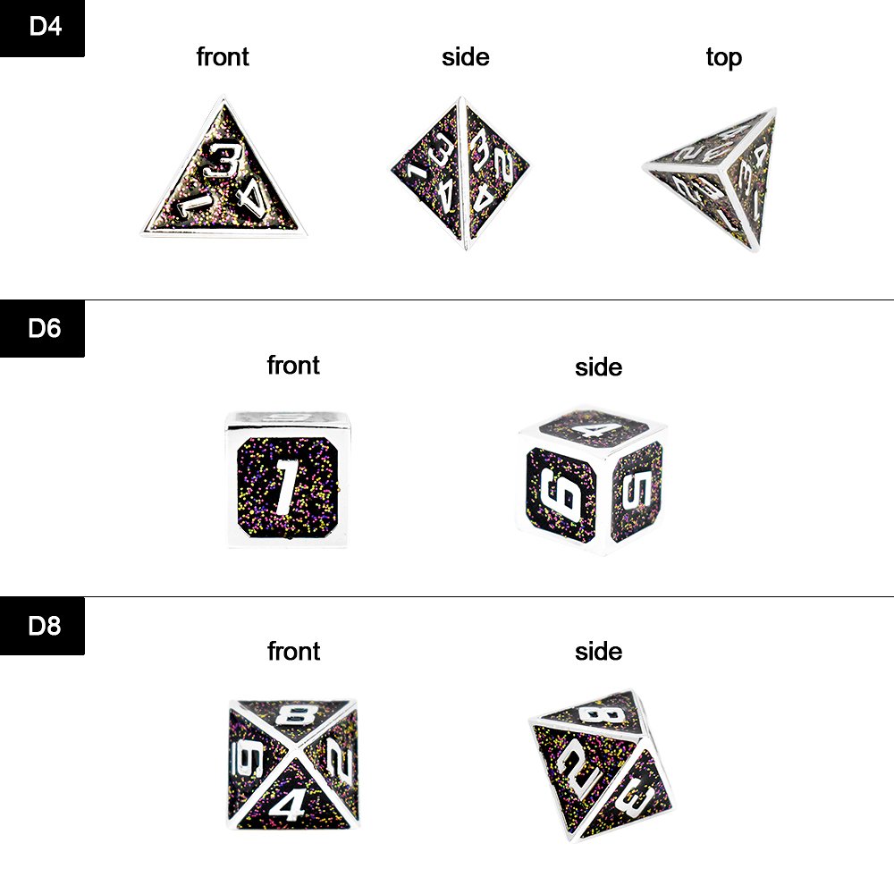 Hot Sale Customized rpg dnd Games Polyhedral metal Dice Set