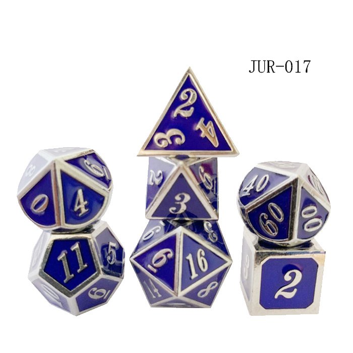 Metal dice, zinc alloy electroplating of various colors .Dungeons &dragons leisure & entertainment multifaceted dice set