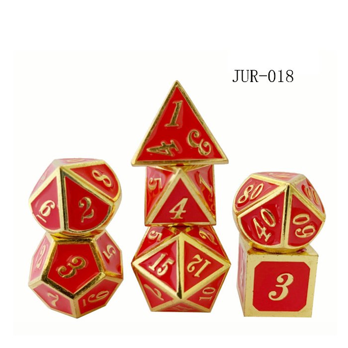 Metal dice, zinc alloy electroplating of various colors .Dungeons &dragons leisure & entertainment multifaceted dice set