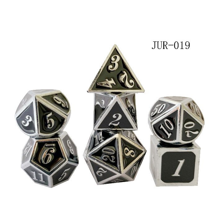 Metal dice, zinc alloy electroplating of various colors .Dungeons &dragons leisure & entertainment multifaceted dice set
