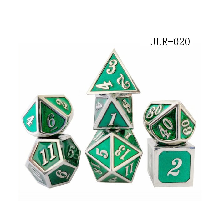 Metal dice, zinc alloy electroplating of various colors .Dungeons &dragons leisure & entertainment multifaceted dice set