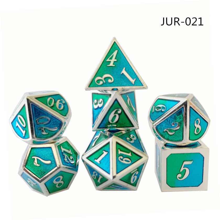 Metal dice, zinc alloy electroplating of various colors .Dungeons &dragons leisure & entertainment multifaceted dice set
