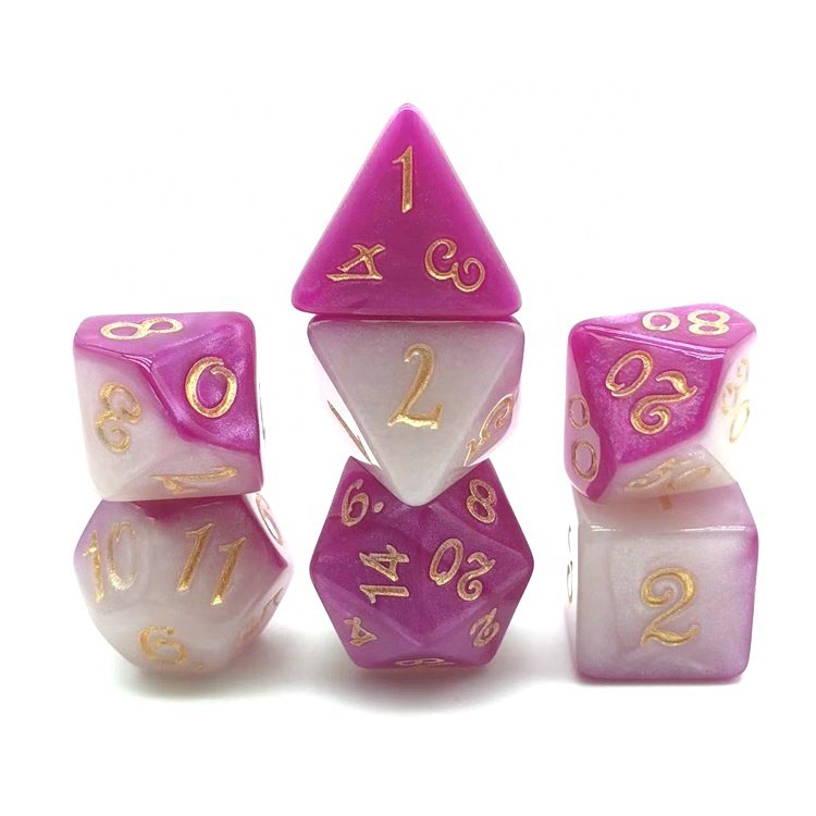 New Design Acrylic Two Tone Color Layer Polyhedral Dice for Online RPG Play
